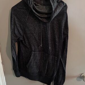 Derek Heart Men's Charcoal Crewneck Cowl Pullover Hoodie